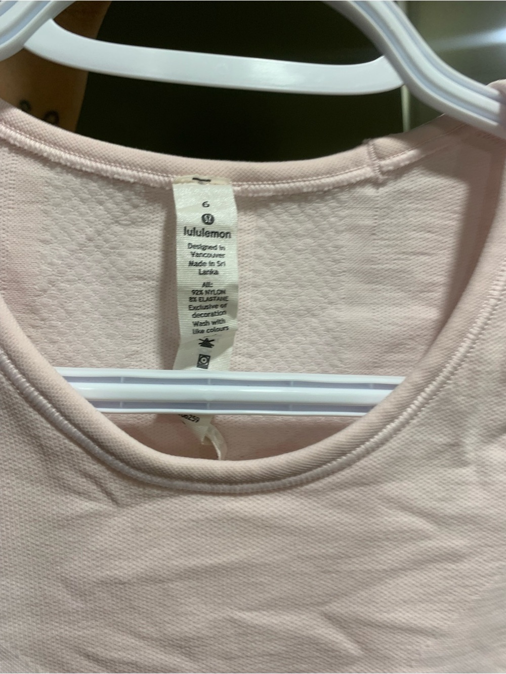 lululemon athletica Pale Blush Scoop Neck Tank